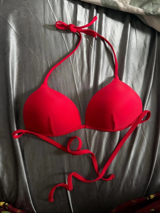 Other - Red Women's Push-Up Bikini Top - Classic Halter Style